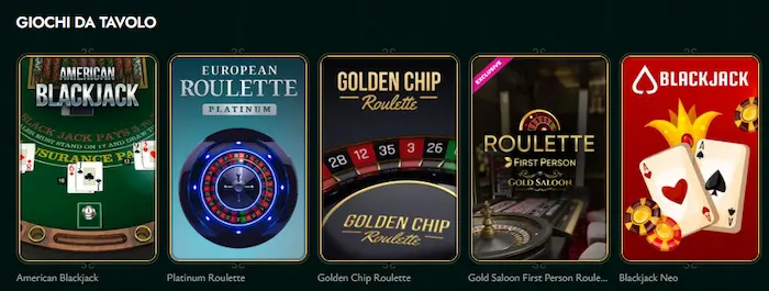 Cashed Casino Italy table