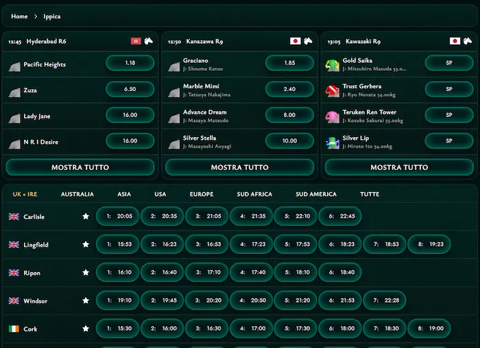 Cashed Casino Italy sports